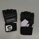 SAWANS Punch Bag Boxing Gloves Karate Mitts MMA Body Combat Taekwondo Training Martial Art Fighting Grappling Muay Thai (Black)