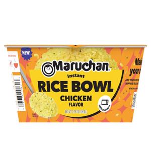 Maruchan Instant Rice Bowl, Chicken Flavor Microwavable Quick & Easy Side Dish or Meal for Kids, Students and Busy Families 3.76 Oz. (6 Pack) (EXP 06/01/27)
