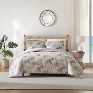 Tommy Bahama - Comforter Set, Super Soft Cotton Bedding with Matching Shams, Super Soft and Cozy Room Essentials, Oeko-Tex Certified (Beachway Blooms Beige, King)