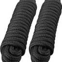 2 Pack 1" x 35' Double Braid Nylon Boat Dock Lines with 24" Loop - Marine Grade 1 Inch Dock Lines for Heavy Duty Mooring