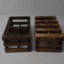 Rustic 6 Bottle Wood Wine Racks Countertop, 13 x 8 inch Burning Finished Bottle Caddy, Handmade Farmhouse Wooden Wine Crates, Bottle Holder Decorative for Milk, Gifts for Wine Lovers