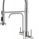 APPASO Kitchen Faucet with Drinking Water Faucet, 3 in 1 Pull Down Faucet with Purfied Water Faucet, 20 Inches High Arc Kitchen Water Filter Faucet, Brushed Nickel (Without Filtration Device)