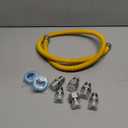 AMI PARTS 48" Flexible Gas Line Kit Yellow Coated, Gas Hose Connector Kit for Dryer, Stove, Water Heater,5/8" OD(1/2" ID) Stainless Steel Gas Line with Connector 1/2" MIP &1/2"FIP & 3/4"MIP Fitting