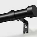 KAMANINA Black Curtain Rods 32 to 144 Inch (2.6-12 Feet), 1 Inch Heavy Duty Curtain Rods for Windows, Modern Adjustable Drapery Rods with End Cap (32"-144")