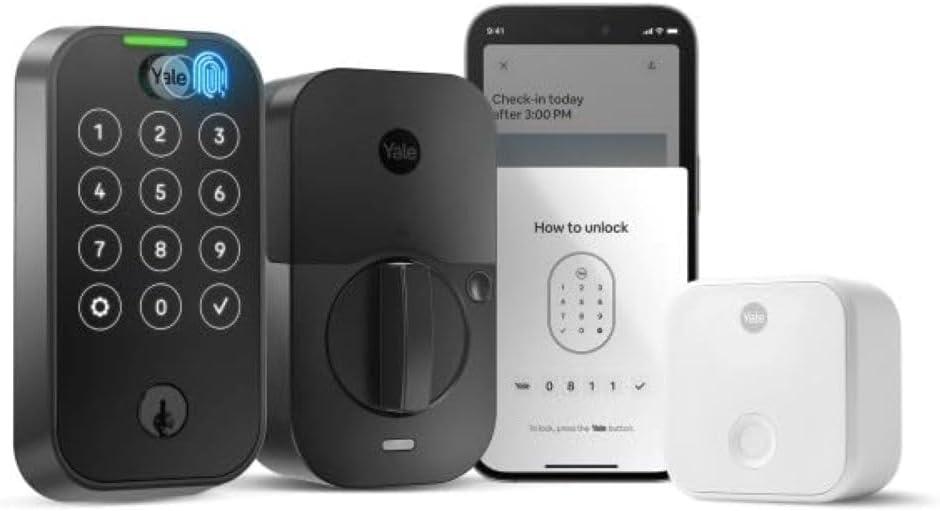 Yale Assure Lock 2 Touch Deadbolt, Black Suede Keyed Smart Entry Door Lock with Wi-Fi Connected Touchscreen Keypad and Fingerprint Scanner for Vacation Rental Hosts, YRD420-F-CB1-BSP