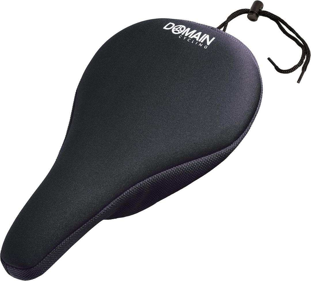 Domain Cycling Bike Seat Cushion - Ultimate Comfort, Fits Peloton Seat Cushion and Most Exercise and Spin Bikes, Padded Gel Bike Seat Cover to Make Peloton Bicycle Seat Comfortable, 10.5x7