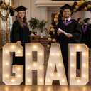 2026 Graduation Decorations - 3FT Large PRE-CUT GRAD Marquee Letters Kit - Mosaic Foam Board Sign - Class of 2026 Congrats Party Supplies for Kindergarten Preschool High School College