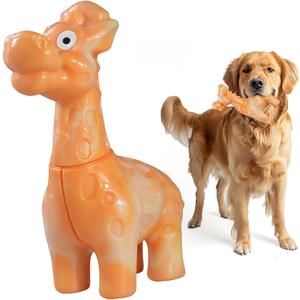 Large Dog Chew Toys for Aggressive Chewers, Indestructible Dog Toys for Large Breed - Giraffe Shape Durable Dog Toys - Heavy Duty for Small/Medium/Large Dogs Breed(Yellow, Bacon Flavor)