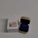 Luxury Ring Box, Square Velvet Wedding Ring Case Jewelry Gift Box with LED Light for Proposal Engagement Wedding, Gold