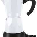 Coffee Pot 6 Cup Electric Espresso Coffee Maker Italian Moka Maker 300ml Portable Aluminum Espresso Machine Cafetera Moka Pot with Detachable Base, Gift for Home Travel(White)