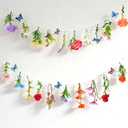 2 Pack 14.4ft Flower Garland Artificial Wildflower Garland, Spring Floral Garland Banner with Butterfly for Wildflower Party Decor Garden Tea Engagement Wedding Bridal Baby Shower Birthday Party Decor