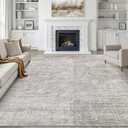 8x10 Area Rugs Living Room: Washable Large Neutral Rug Abstract Soft Modern Stain Resistant Indoor Floor Non-Slip Carpet for Bedroom Nursery Kids Office Playroom Dining Room Under Table- Brown Gray