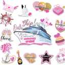 Oudain 15 Pcs Anniversary Cruise Door Decorations Magnets Cruise Door Decor Fridge Magnet Stickers Decals Anniversary Sign for Honeymoon Party Refrigerator Car