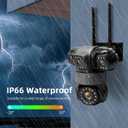 4-Lens Security Cameras Wireless for Home Surveillance Outdoor, Indoor, 4 * 2MP FHD Resolution, PTZ 360Coverage, WiFi Connection, 2-Way Audio Talk, Color Night Vision, AI Motion Detecting