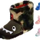 totes Unisex-Child Bootie Slippers (9-10 Little Kid, Kids Dinosaur)