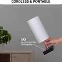 Cordless Table Lamp, Rechargeable Lamp Touch Control Dimmable, Battery Operated Small Bedside Table Lamps for Night Stand, Desk Lamp with Linen Fabric Shade for Bedroom,Home,Office,Dorm(White) (12 Inch)