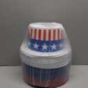 Beistle 66629-25 25-Pack Plastic Toppers with Patriotic Band, Assorted Red/White/Blue, One Size