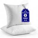 QUBA LINEN 18 x 18 Throw Pillow Insert - Pack of 2 White, Down Alternative Pillow Inserts for Decorative Pillow Covers, Throw Pillows for Bed, Couch Pillows for Living Room (Pack of 2)