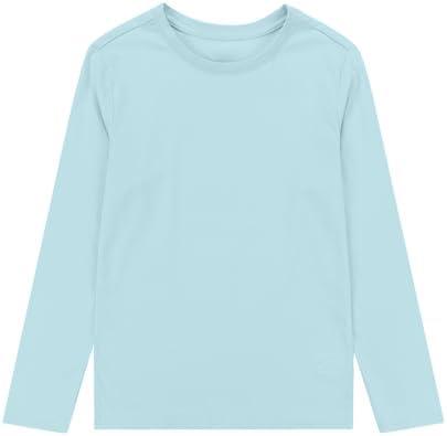 UNACOO Kids Long Sleeve Shirts Girls Shirts Boy's Cotton Long Sleeve Shirts Layer Shirts Regular Fit (9-10 Years) L , Blue