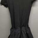 GORGLITTER Women's Summer Bubble Mini Sun Dresses Y2k Short Sleeve Mock Neck Going Out Graduation Easter Dress 2025 Black Small