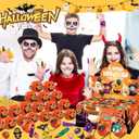 240PCS Bulk Halloween Party Favors - 24 Pack Pre-filled Mini Pumpkin Buckets Set, Non-Candy Treats Toys & Goodie Bags Stuffers for Trick or Treat, Kids' Prizes