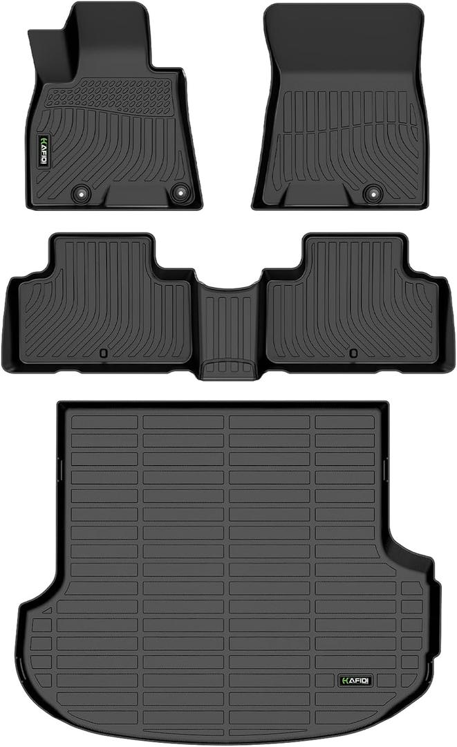 Floor Mats & Cargo Liner Custom for Genesis GV80 5 Seats 2021-2025 2026 (Not for Coupe) All Weather Protection TPE Heavy Duty Non-Slip Automotive Floor Liners Fits Full Set Accessories, Black