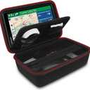 Hard GPS Case for 6-7 Inch Garmin DriveSmart 76/65/61/86, RV 750/780/785, dezl OTR700/610/800, Nuvi 2797LMT Garmin Catalyst, Truck GPS Traffic Navigation, Extra Room for Accessories (Blackred)