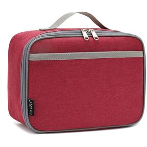 FlowFly Kids Lunch box Insulated Soft Bag Mini Cooler Back to School Thermal Meal Tote Kit for Girls, Boys,Women,Men, Deep Red