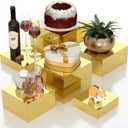 Acrylic Tiered Display Stands, 6 Tiered Perfume Organizer Stand, Gold Acrylic Risers for Display, Gold Risers for Buffet, Tabletop Organizer for Desserts Cologne Collectibles Handbag Jewelries Cupcake