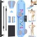 Pilates Board, Newest Multi-Purpose Portable Pilates Reformer Machine for Home, Foldable at Home Pilates Kit, Pilates Board for Home Workout Fitness Exercise, Abs, Pilates Equipment