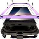 Lunivop for Samsung Galaxy S25 Ultra Case Heavy Duty Metal Phone case para Built-in Screen Lens Protection Protective dust Proof Military Grade Rugged [The Fingerprints Don't Work] Purple