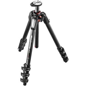 Manfrotto 055 Carbon Fiber 4-Section Tripod with Horizontal Column (MT055CXPRO4),Black