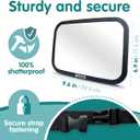 Onco Baby Car Mirror Rear Facing (2 Pack) - 100% Shatterproof & Shakeproof, Award-Winning Convex Car Mirror for Baby with 360 Rotation, Newborn Essentials (9.6 x 6.9 in)