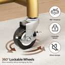 MISSLO Heavy Duty Clothing Rack with Wheels Rolling Clothes Racks for Hanging Clothes, Coats, Garment, Dress, Gold