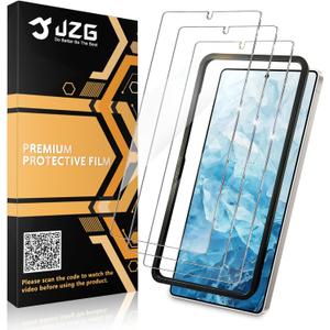 JZG 3 Pack Samsung Galaxy S25 Ultra Screen Protector Tempered Glass, Anti Scratch, High Clarity, Fingerprint Compatible, Alignment Tool, No Bubble