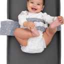 Baby Changing Pad Strap - Cotton Soft Skin-Friendly, Adjustable & Secure Anti-Slip Belt for Infants 0-24 Months, Universal Fit for Changing Pads & Tables, Easy-Clean & Portable (Grey)