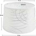 White Lampshades Set of 2 for Table Floor Lamp, Lampshades with with Line Design, 12.7" Top x 12.7" Bottom x 10" High, Natural Linen Hand Crafted, Lamp Shade Harp Holder Included