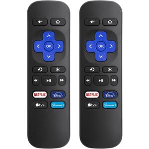 Pack of 2 Replacement Remote for Roku Box, for Roku Express, for Roku Premiere, for Roku Player, for Roku1/2/3/4,(NOT for Stick and TV or Game)
