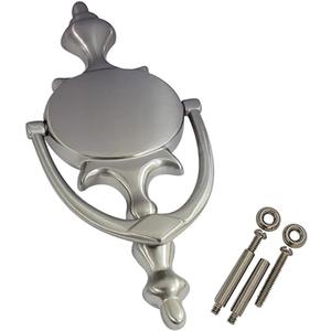 QCAA Solid Brass Door Knocker, 7-3/4", Satin Nickel, 1 Pack, Made in Taiwan (1 Pack, Satin Nickel)
