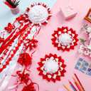 2 x 2 Pcs 10 Inch Homecoming Mum Flower Silk Homecoming Accessories Kit DIY Mum Supplies Crafts for Back to School Week Celebrations Party Holiday Outdoor Decorations(Red)