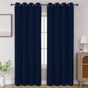 CUCRAF Navy Blue Blackout Curtains 96 inch Length 2 Panels Set, Room Darkening Drapes for Living Room Bedroom, Thermal Insulated Light Blocking Grommet Window Curtain (W52 x L96 Inch)