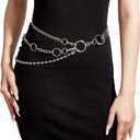 Punk Leather Belts for Women O-Rings Chains Goth Rock Garters Strap for Woman Waist Chain Belt