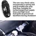 AN10 One Way Non Return Check Valve 10AN to AN10 Male Flare Inline Fitting Aluminum Black 2PCS
