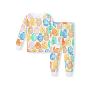 Burt's Bees Baby Baby Girl's Little Kid Pajamas,  Pant 100% Organic Cotton, Easter Friends Size 10Y