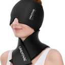 ONLYCARE Migraine Relief Cap and Neck Ice Pack Wrap Gel Set, Upgrade Headache Relief Cap and Shoulder Cold Pack, Hot and Cold Compress, FSA - HSA Eligible, Relief of Pain, Swelling, Office Pressure (Black)