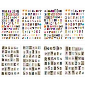 464pcs Magazine Letter Stickers Alphabet Number Stickers for Scrapbooking Supplies, Photo Album, Water Bottle, Gift Box, DIY Crafts, Junk Journal, Door Classroom Decoration(letter8)
