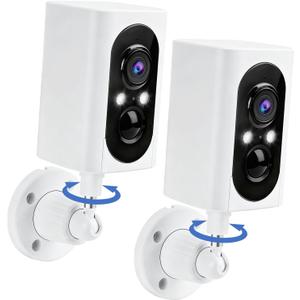 Security Cameras Wireless Outdoor 355 Pan Rotating 2K Color Night Vision Cameras for Home Security WiFi Battery Outdoor Camera Motion Detection 2-Way Talk IP65 Spotlight Siren SD/Cloud Storage 2 Pack