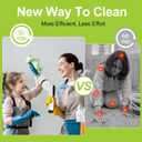 WKY-Electric Spin Scrubber - Upgraded 10-in-1 IPX7 Waterproof Shower Scrubber, Retractable Handle & 2-Speed for Toilet, Bathroom, Bathtub, Tile Floors (Black&white)