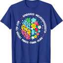 Embrace Neurodiversity Brain Autism Awareness ADHD Autistic T-Shirt Blue 2XL