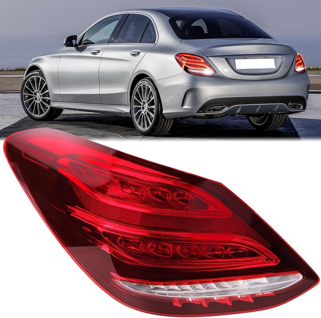 LED Tail Lights Compatible with Mercedes Benz W205 C300 2015 2016 2017 2018, Left Brake Turn Signal Taillight, W205 Driver Side Taillamp Replacement